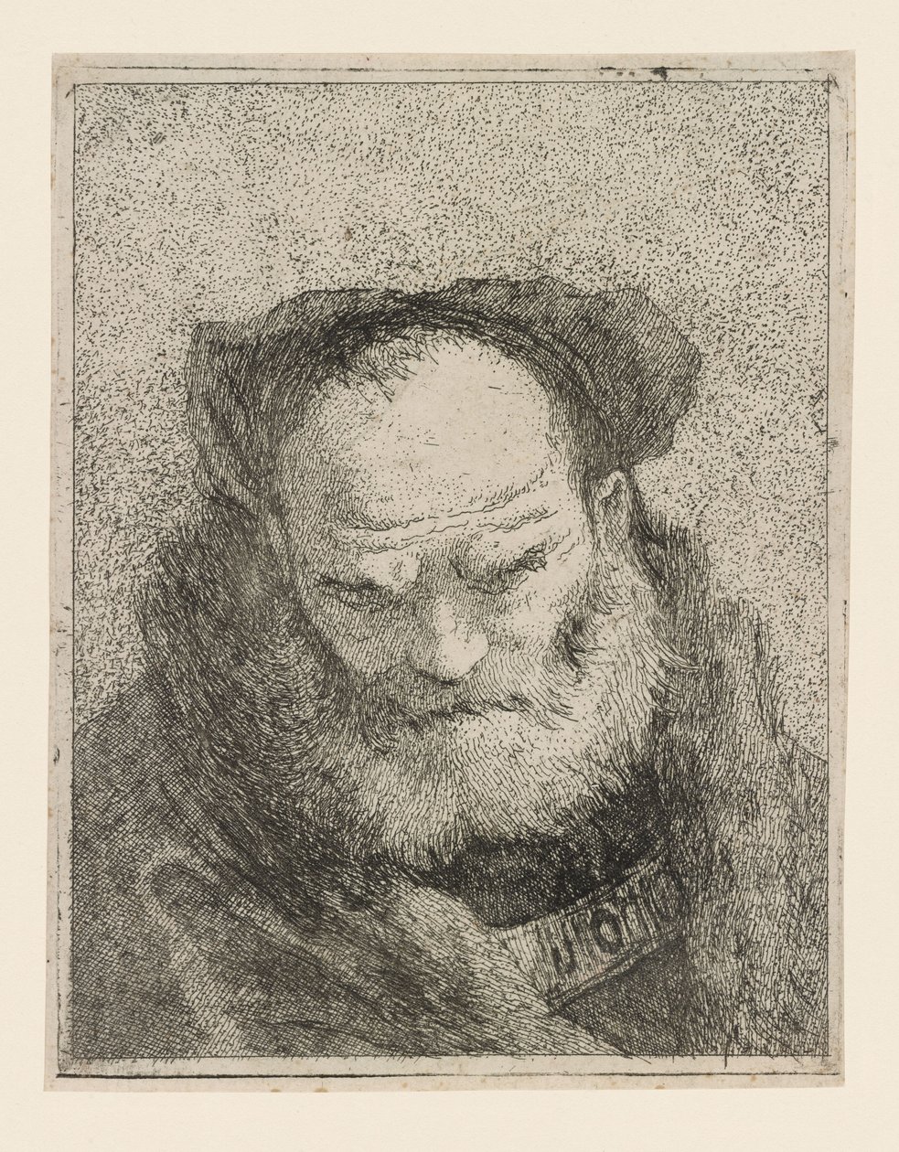 Stařec s vousy, z díla „Raccolta di Teste“ (Sbírka hlav) od Giovanni Domenico Tiepolo