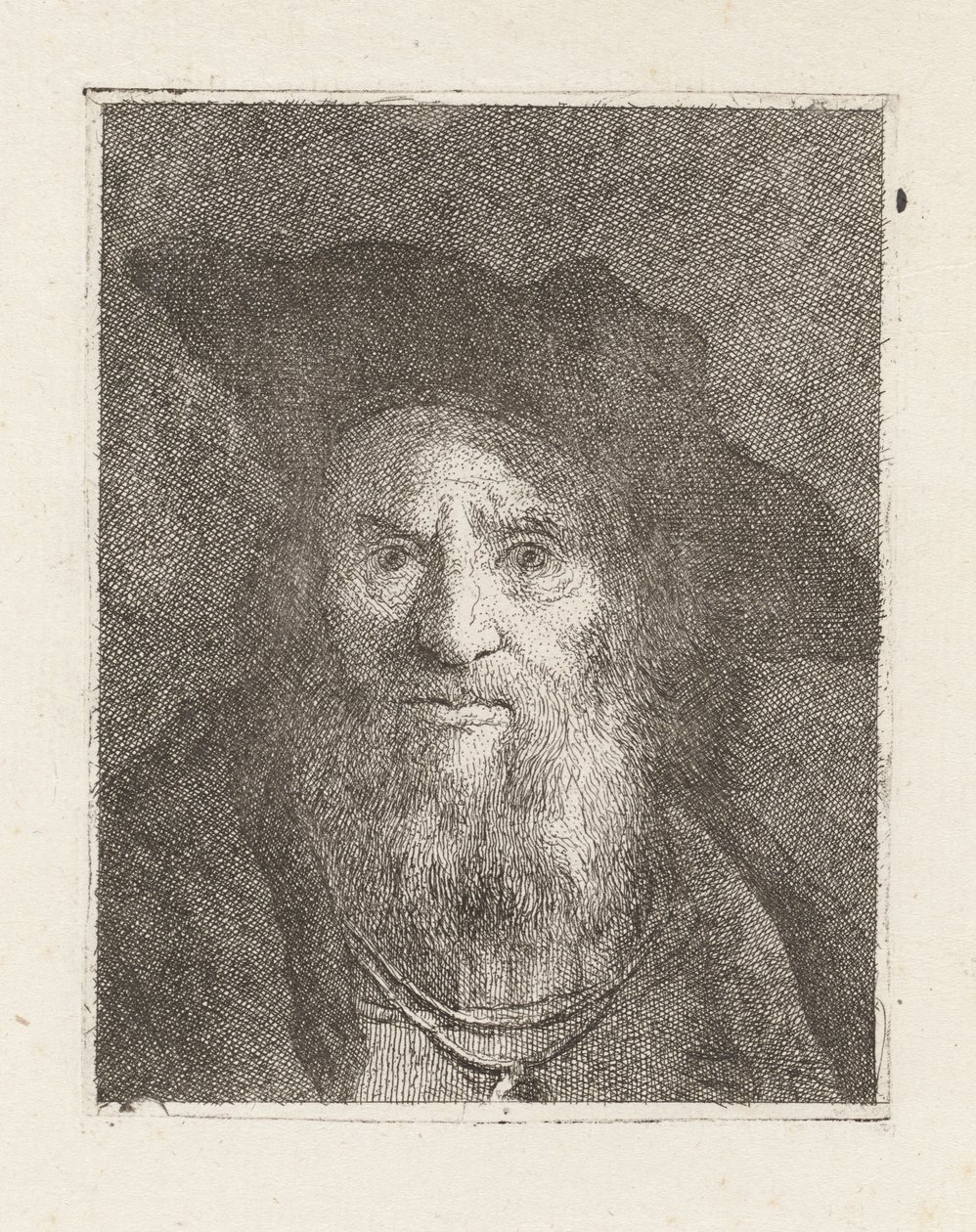 Stařec s kloboukem, z díla „Raccolta di Teste“ (Sbírka hlav) od Giovanni Domenico Tiepolo