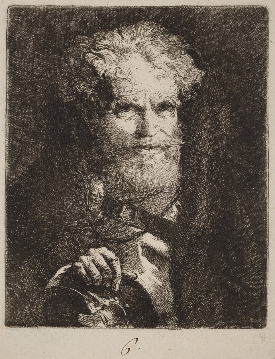Stařec s přilbou od Giovanni Domenico Tiepolo