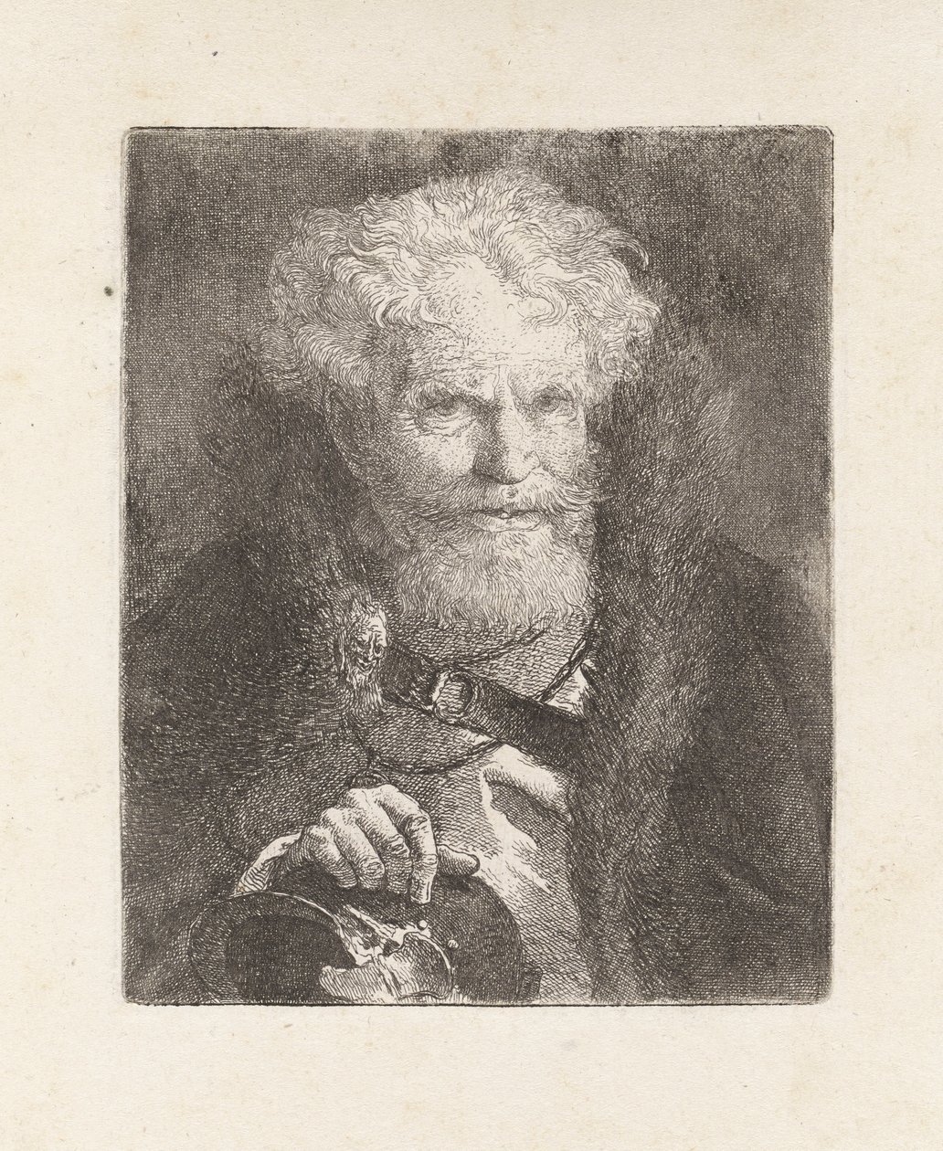 Starý muž s helmou, z Raccolta di Teste (Sbírka hlav) od Giovanni Domenico Tiepolo