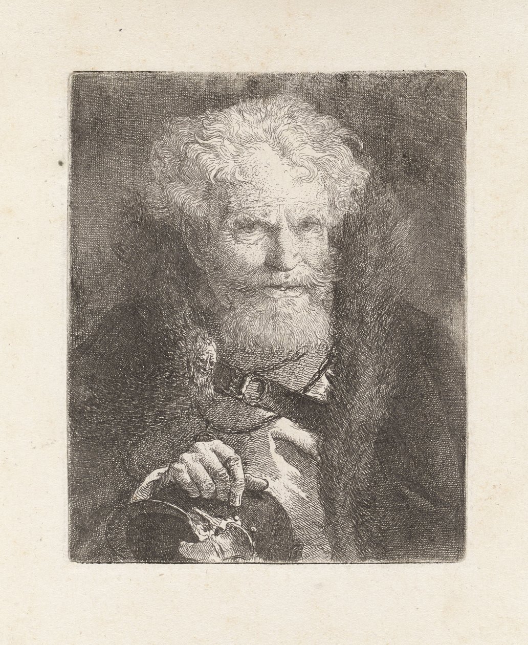 Starý muž s přilbou, z Raccolta di Teste (Sbírka hlav) od Giovanni Domenico Tiepolo
