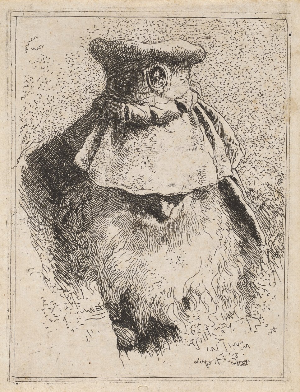 Starý muž s velkým kloboukem, z Raccolta di Teste (Sbírka hlav) od Giovanni Domenico Tiepolo