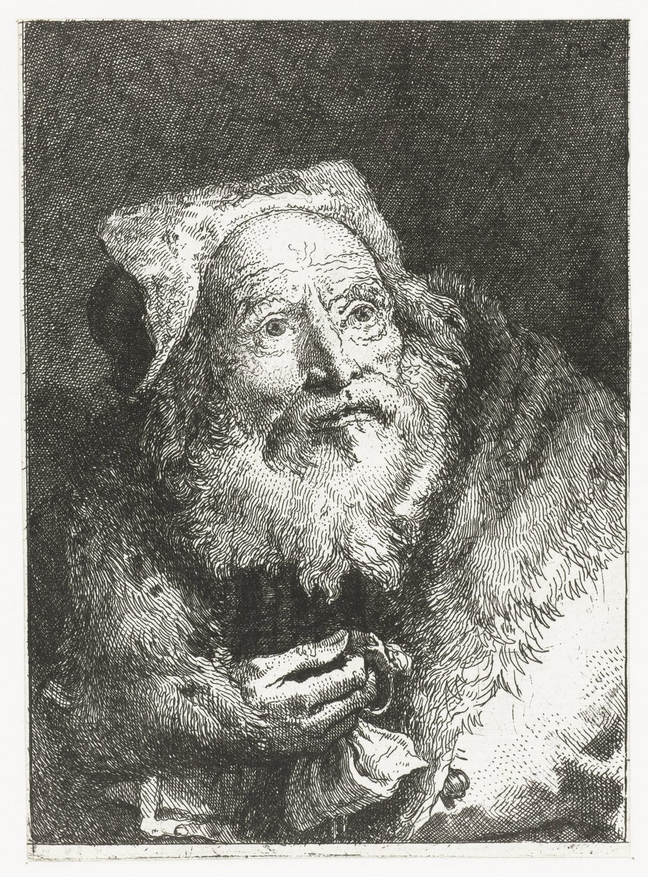 Starý muž s náramkem v ruce Sbírka hlav (název série) Raccolta di Teste (název série) od Giovanni Domenico Tiepolo