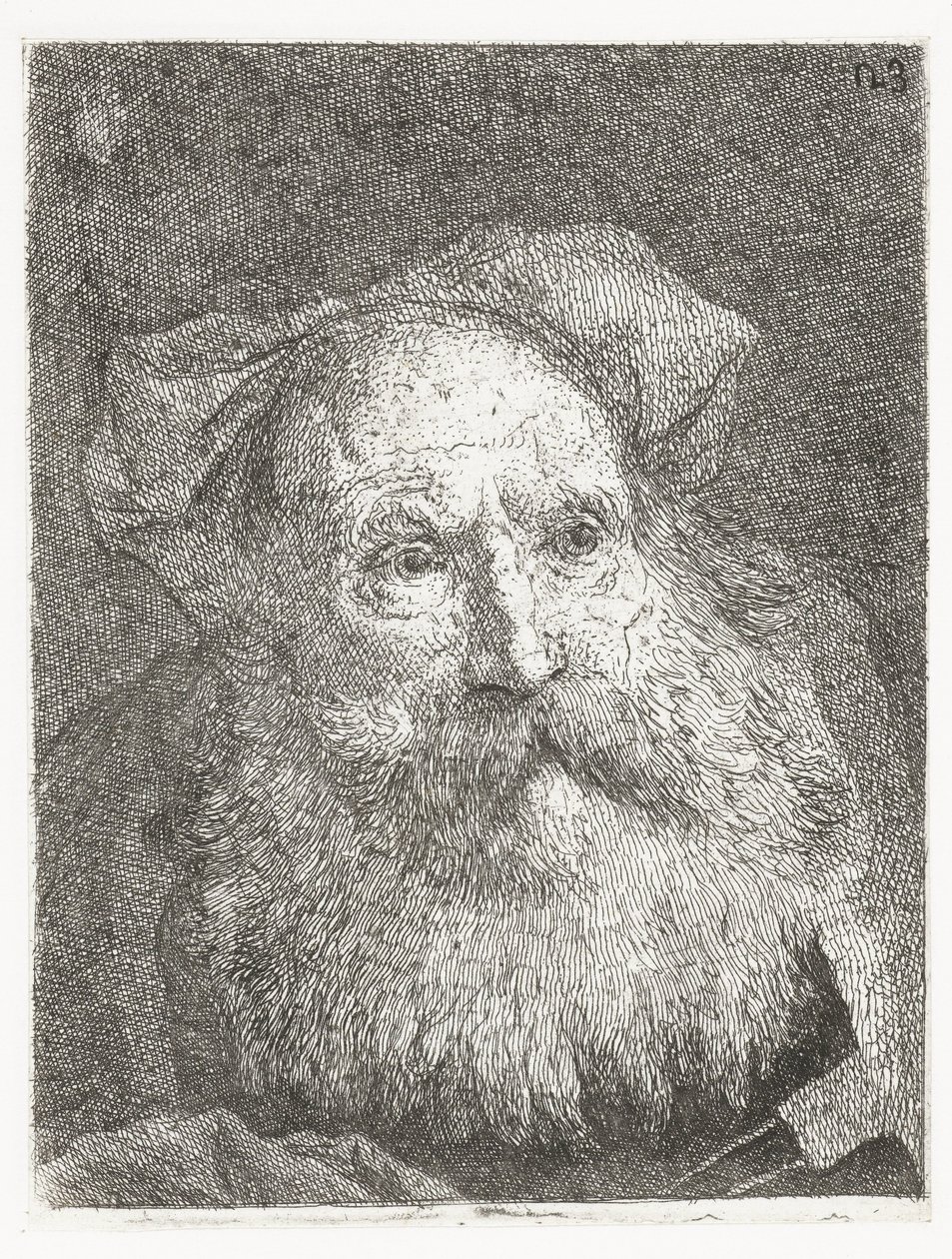 Starý muž s vousy Sbírka hlav (název série) Raccolta di Teste (název série) od Giovanni Domenico Tiepolo
