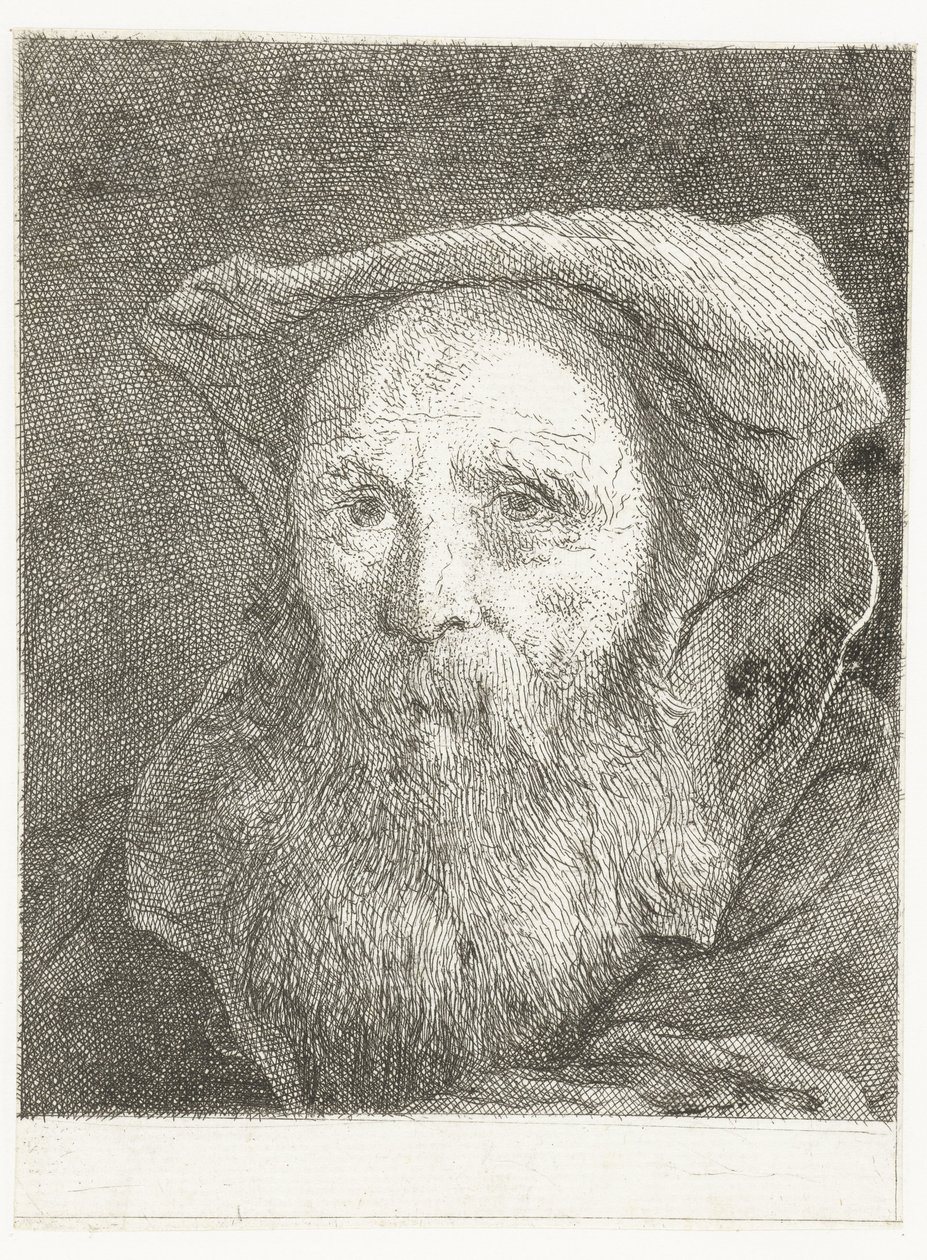 Starý muž s plnovousem a baretem Sbírka hlav (název série) Raccolta di Teste (název série) od Giovanni Domenico Tiepolo