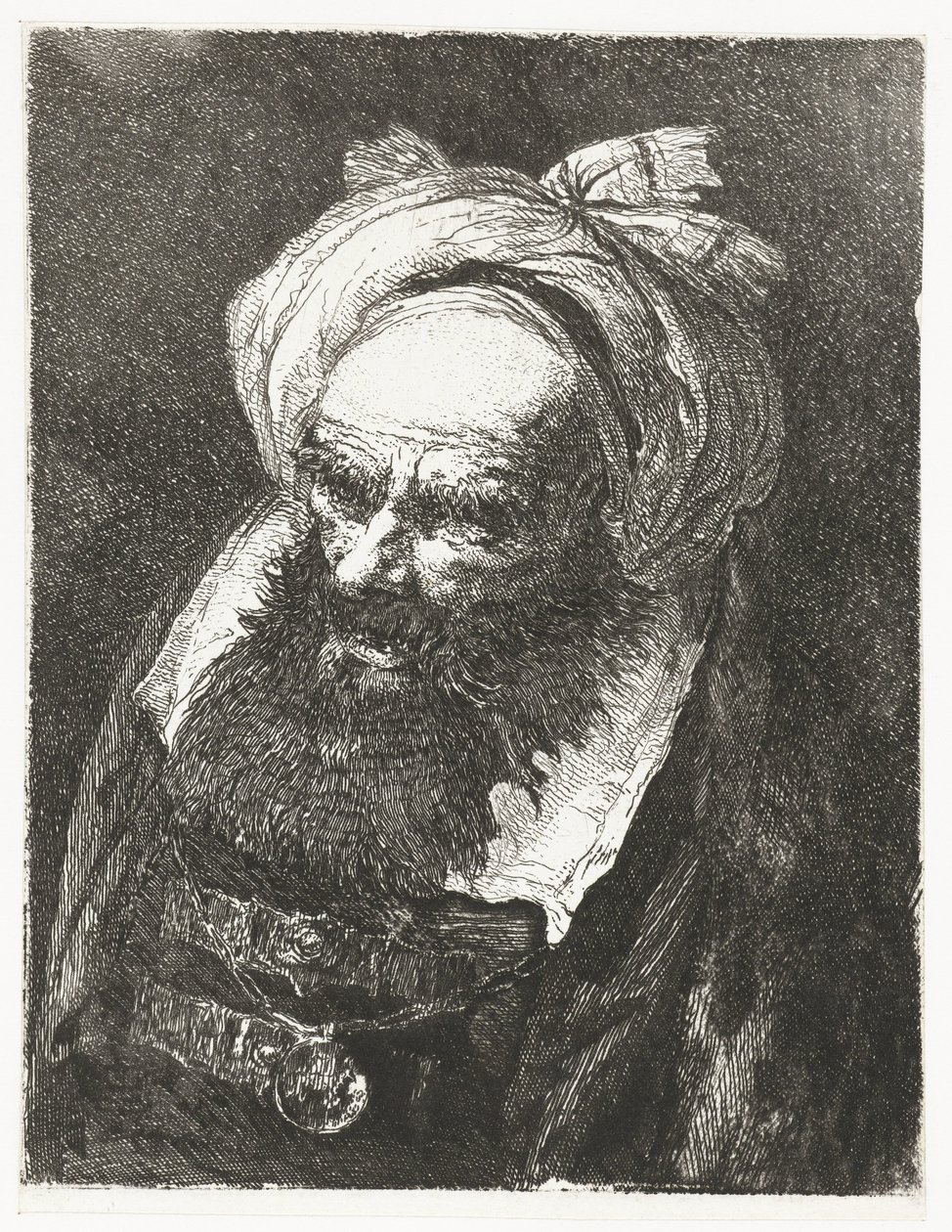 Starý muž s turbanem Sbírka hlav (název série) Raccolta di Teste (název série) od Giovanni Domenico Tiepolo