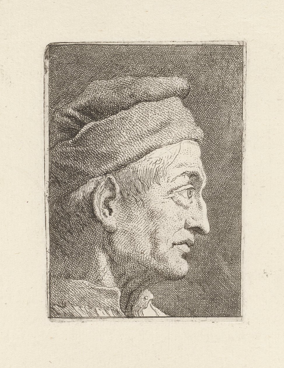 Profil starého muže z Raccolta di Teste (sbírka hlav) od Giovanni Domenico Tiepolo