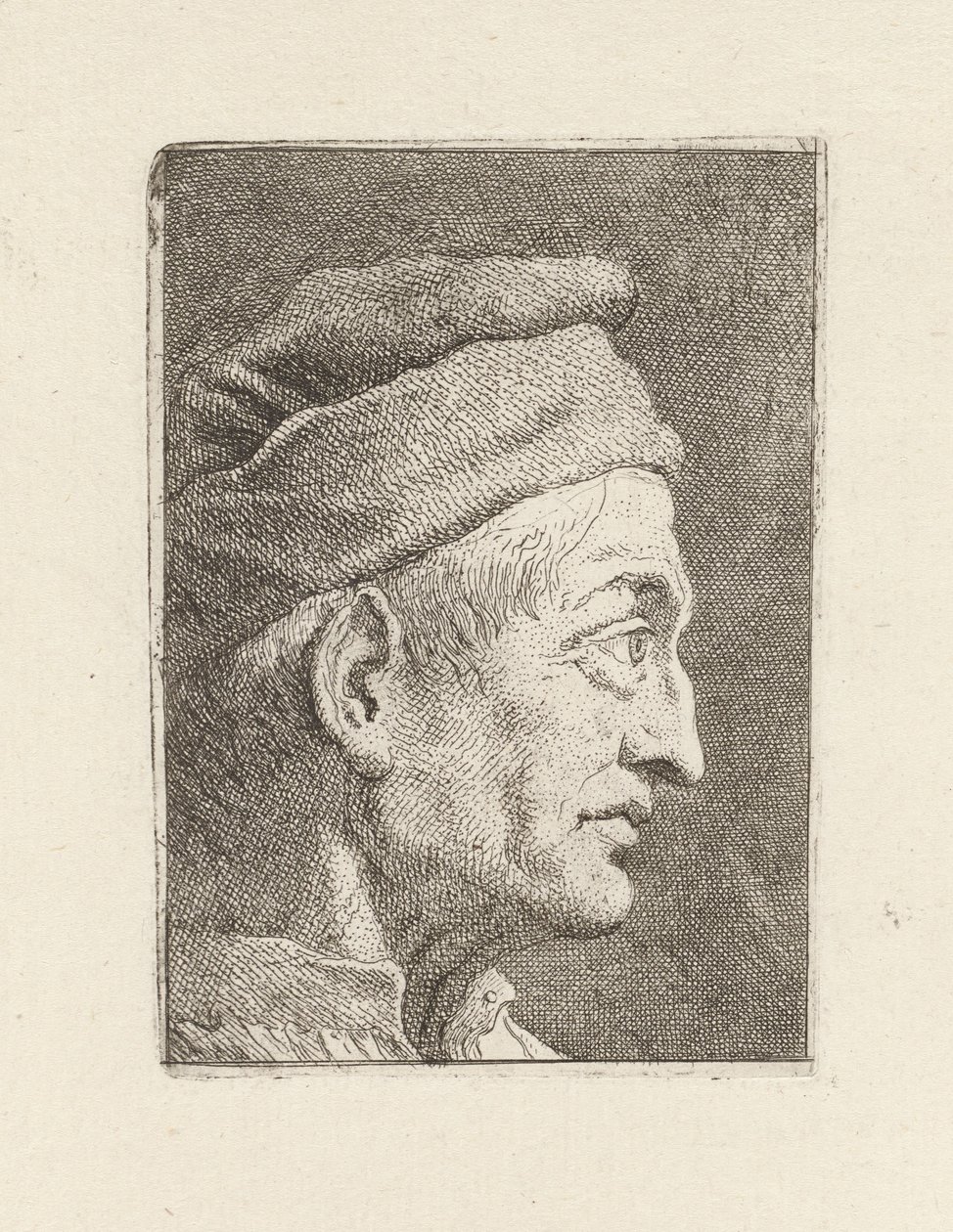 Profil starého muže, ze sbírky Raccolta di Teste (Sbírka hlav) od Giovanni Domenico Tiepolo