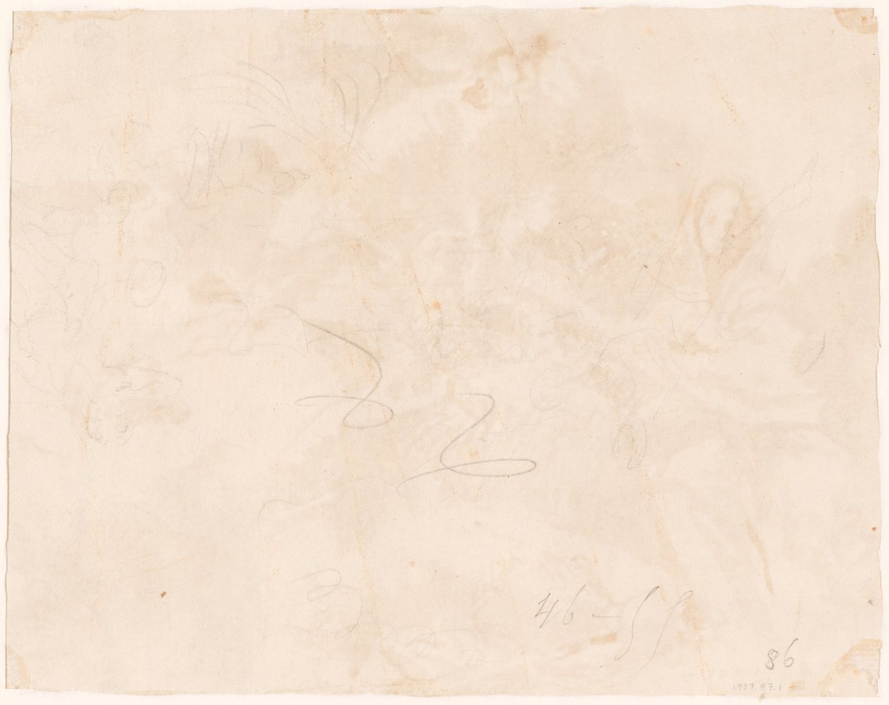 Skica k letu do Egypta [verso] od Giovanni Domenico Tiepolo