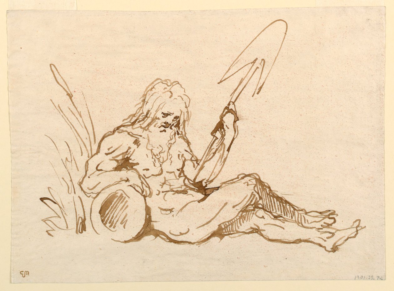 Náčrt říčního boha od Giovanni Domenico Tiepolo