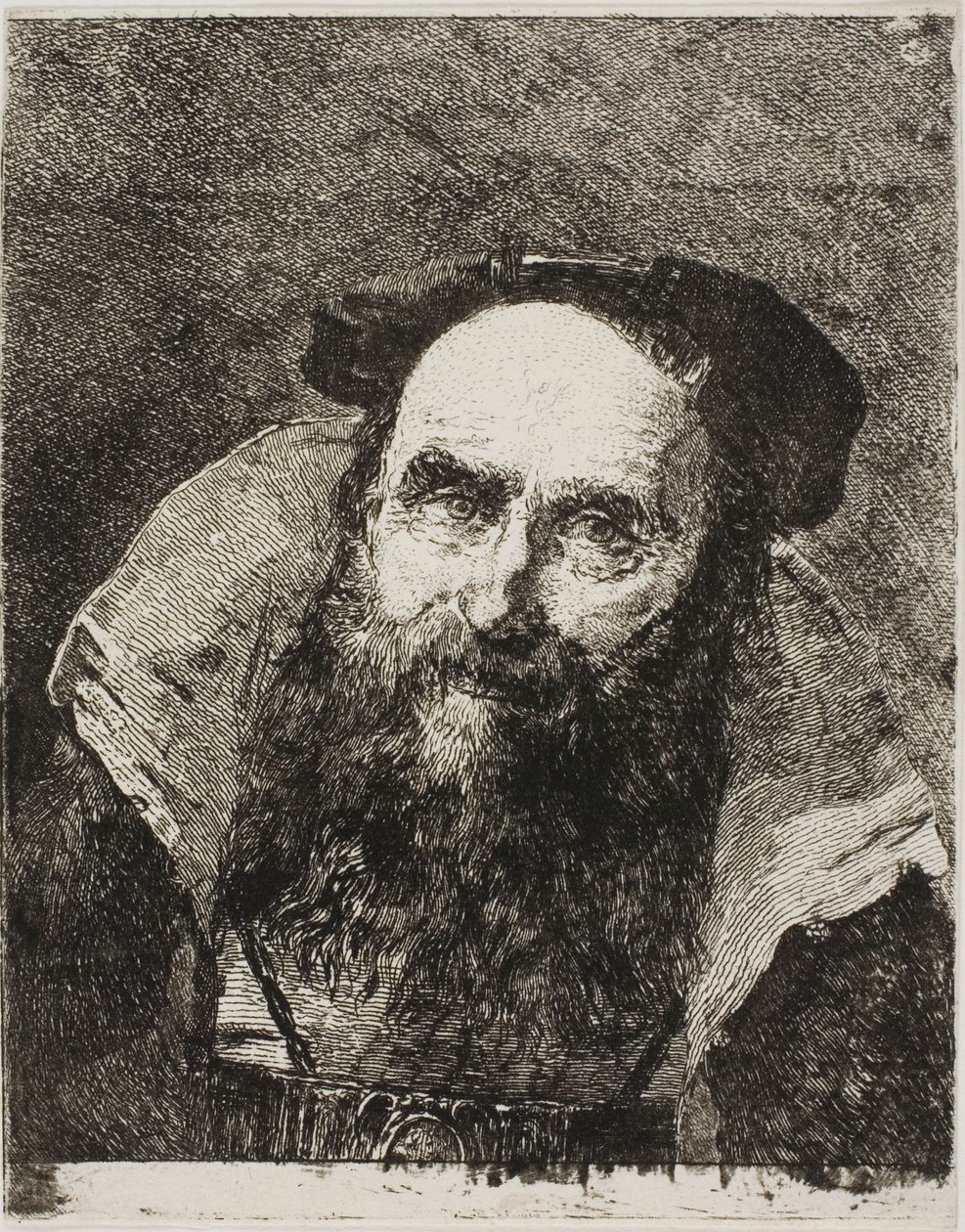Usmívající se starý muž od Giovanni Domenico Tiepolo