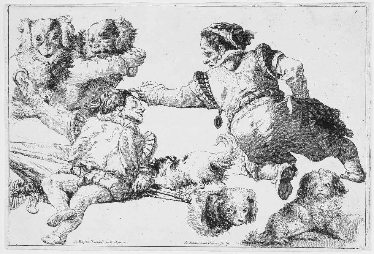 Studie trpaslíků a psů, ca. 1753. od Giovanni Domenico Tiepolo