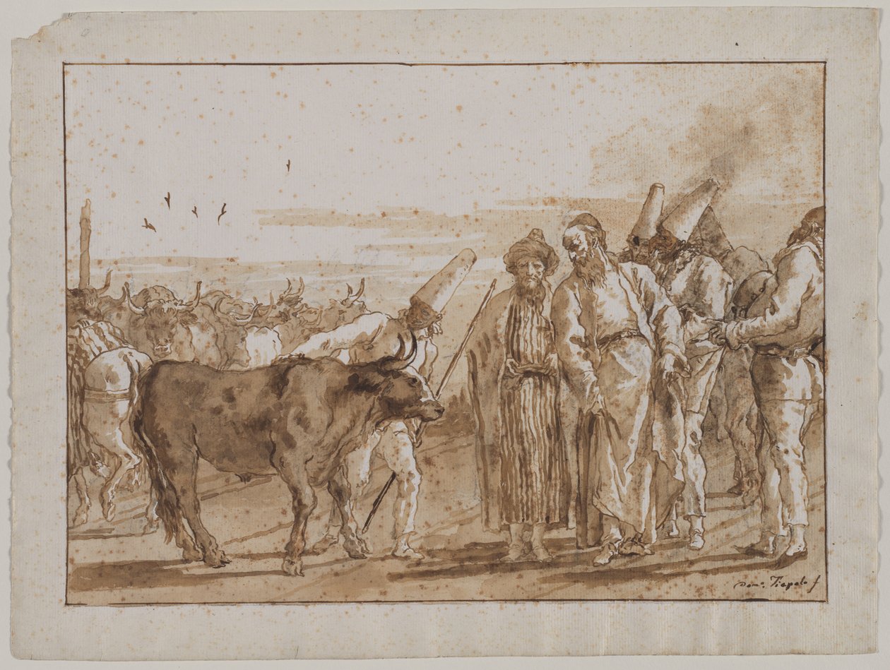 Prodejce dobytka, 90. léta 18. století. od Giovanni Domenico Tiepolo