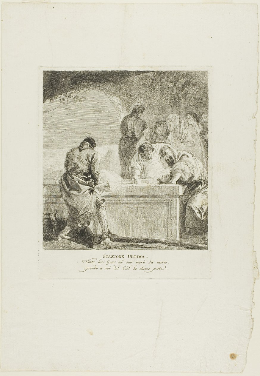Pohřbívání, čtrnáctá deska z křížové cesty od Giovanni Domenico Tiepolo