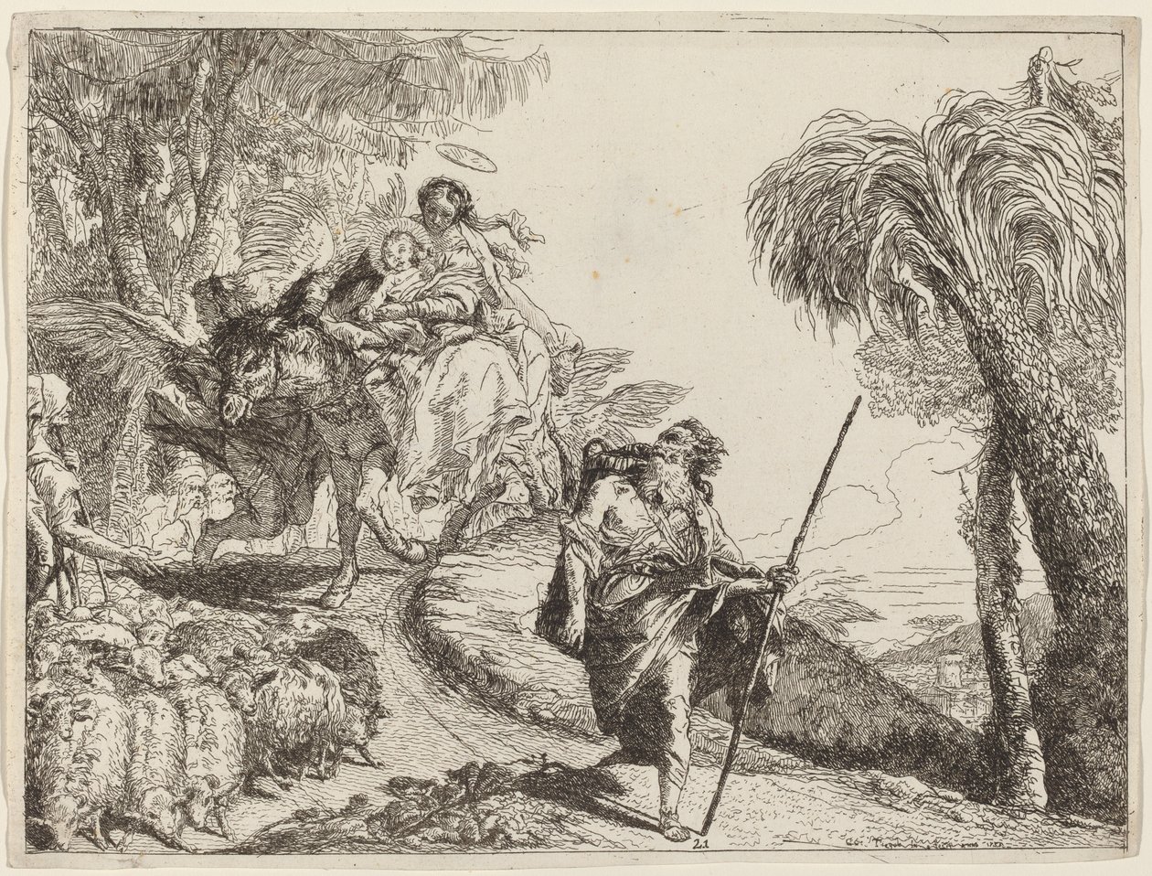 Let s Josefem v popředí od Giovanni Domenico Tiepolo