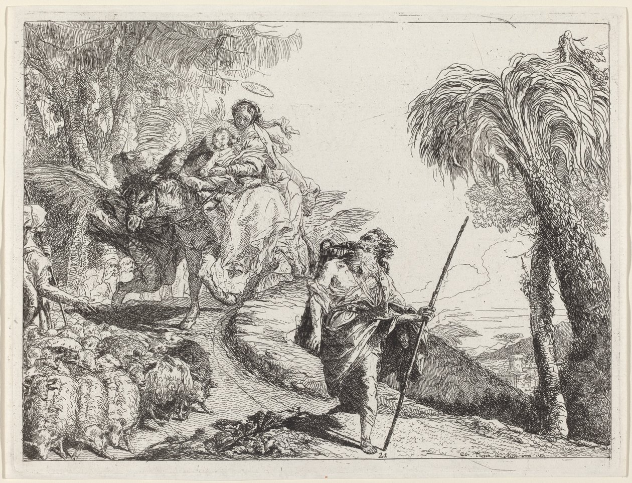 Let s Josefem v popředí od Giovanni Domenico Tiepolo