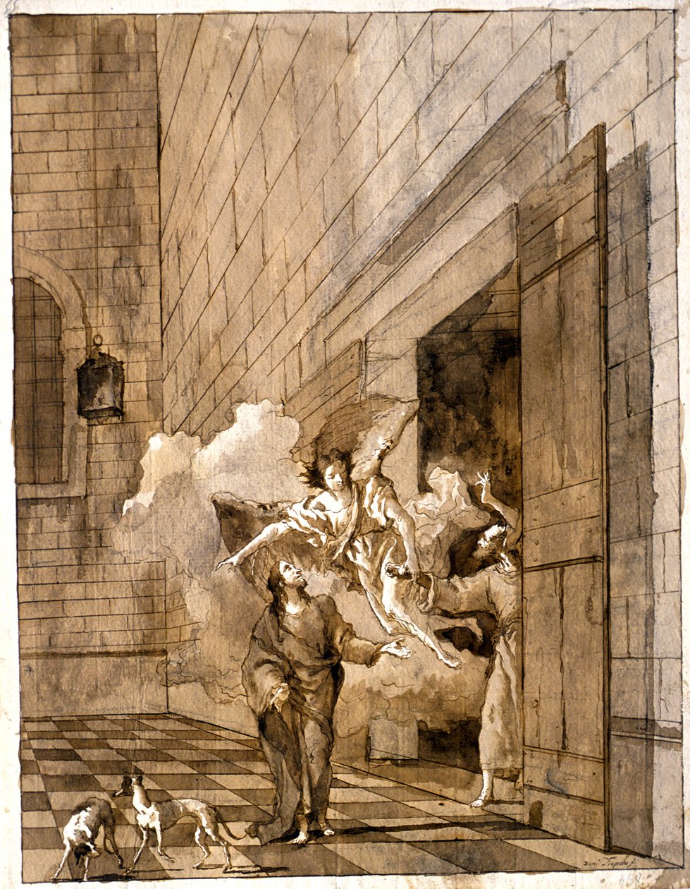 Osvobození svatého Petra a svatého Jana z vězení od Giovanni Domenico Tiepolo