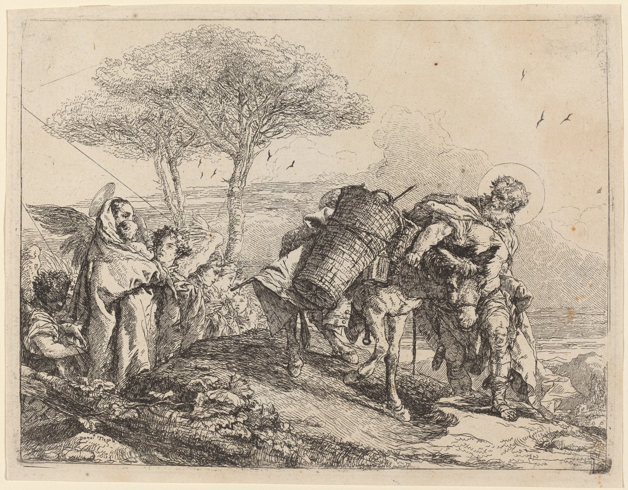 Madonna s dítětem vlevo, se souborem andělů od Giovanni Domenico Tiepolo