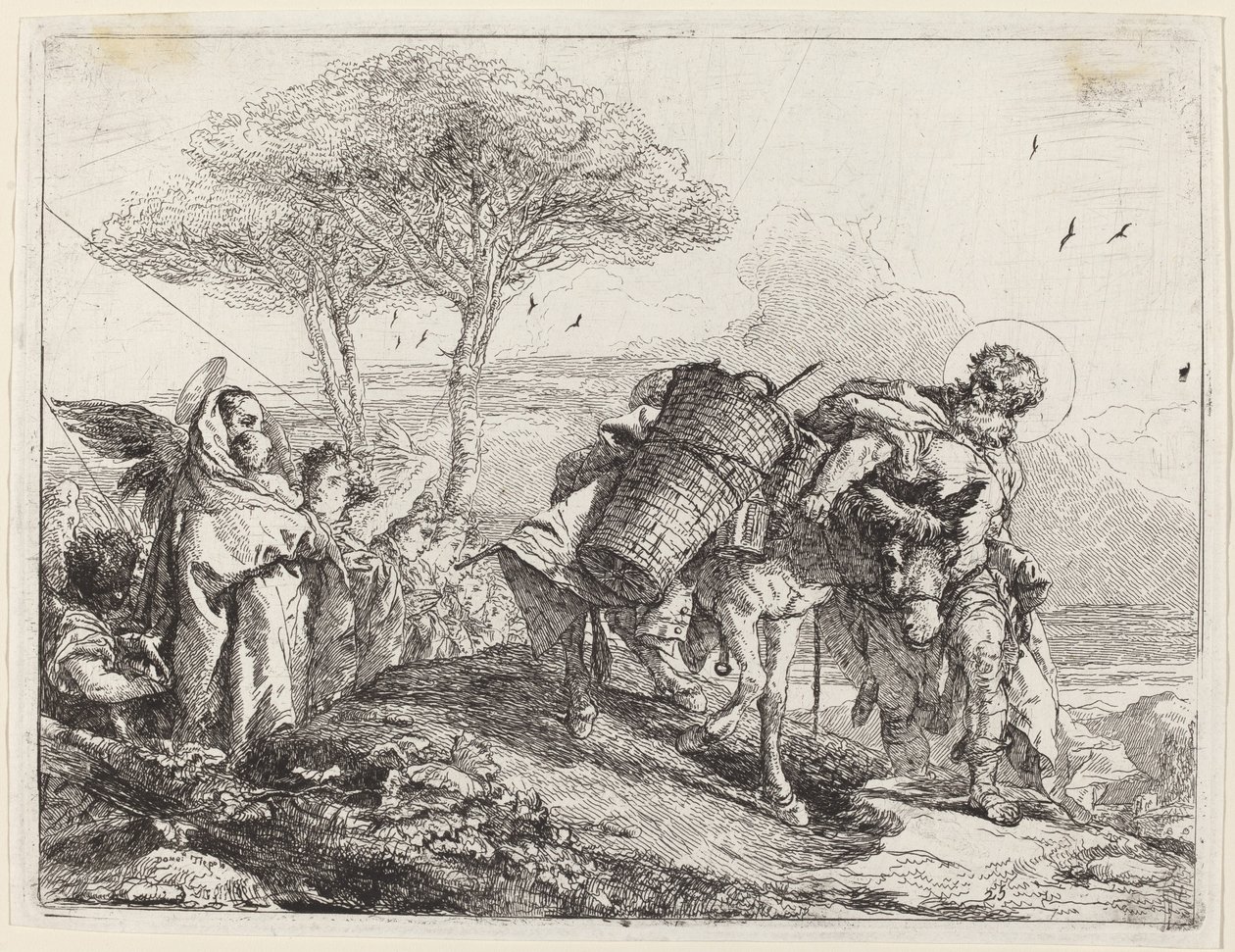 Madonna s dítětem vlevo, se souborem andělů od Giovanni Domenico Tiepolo