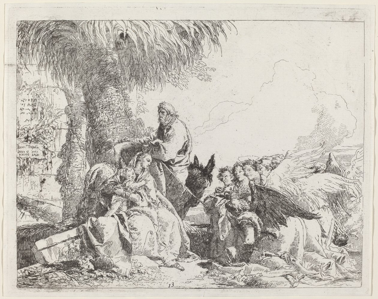 Zbytek na letu, s Adoring Angels od Giovanni Domenico Tiepolo