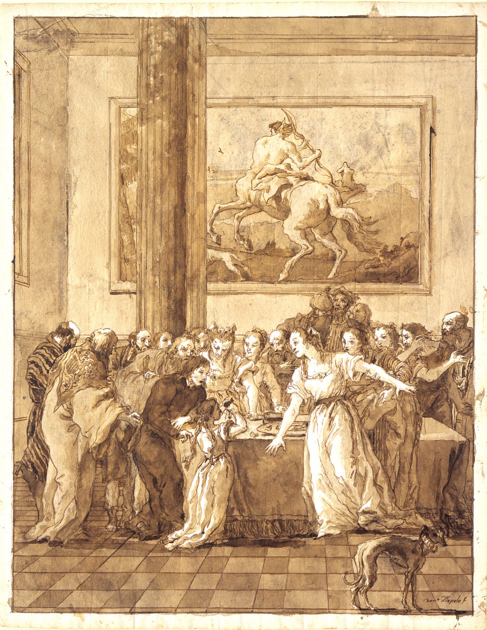 Mladá Panna přijímá šarlat a čistý purpur od Giovanni Domenico Tiepolo