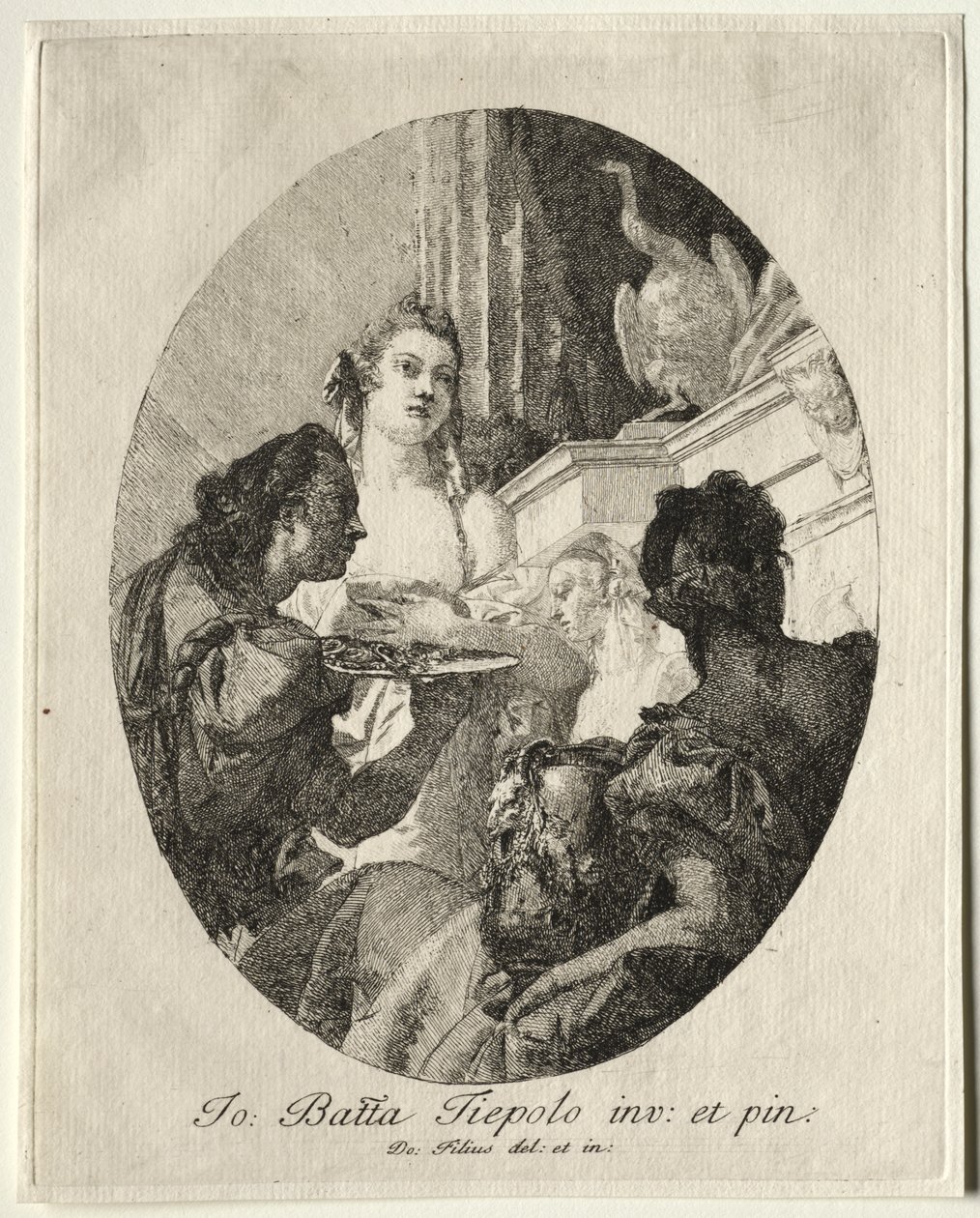 Tři ženy představující dary Marca Anthonyho Kleopatře od Giovanni Domenico Tiepolo