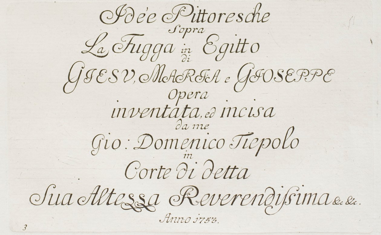 Titulní strana knihy Útěk do Egypta od Giovanni Domenico Tiepolo