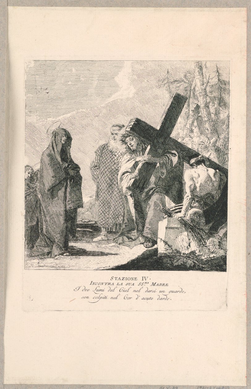Via crucis - stanice IV, Setkává se se svou matkou od Giovanni Domenico Tiepolo