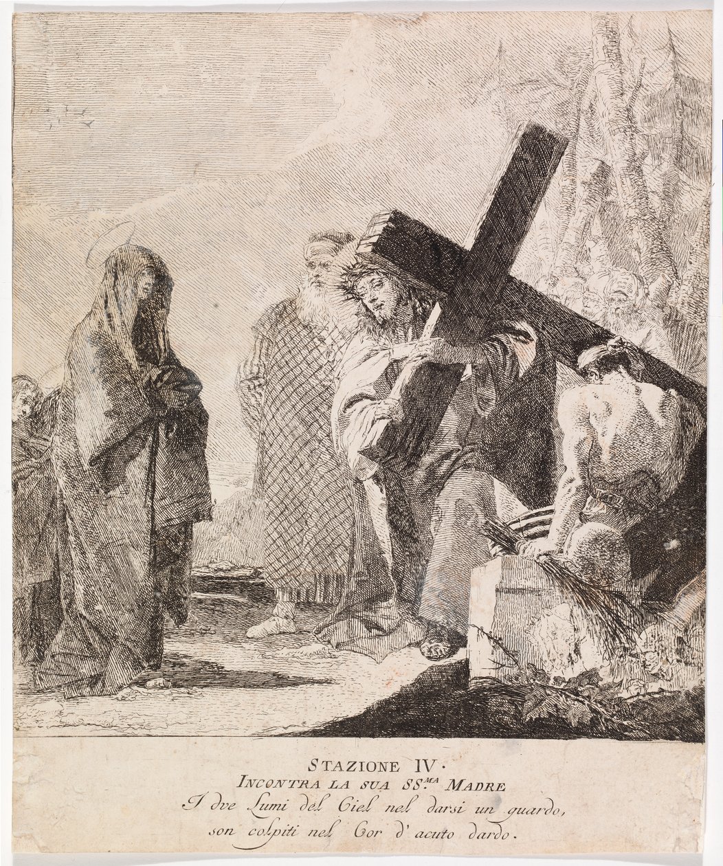 Via crucis - stanice IV. Ježíš se setkává se svou matkou od Giovanni Domenico Tiepolo