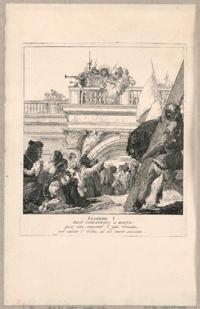 Via crucis - Stanice I, Ježíš odsouzený k smrti od Giovanni Domenico Tiepolo
