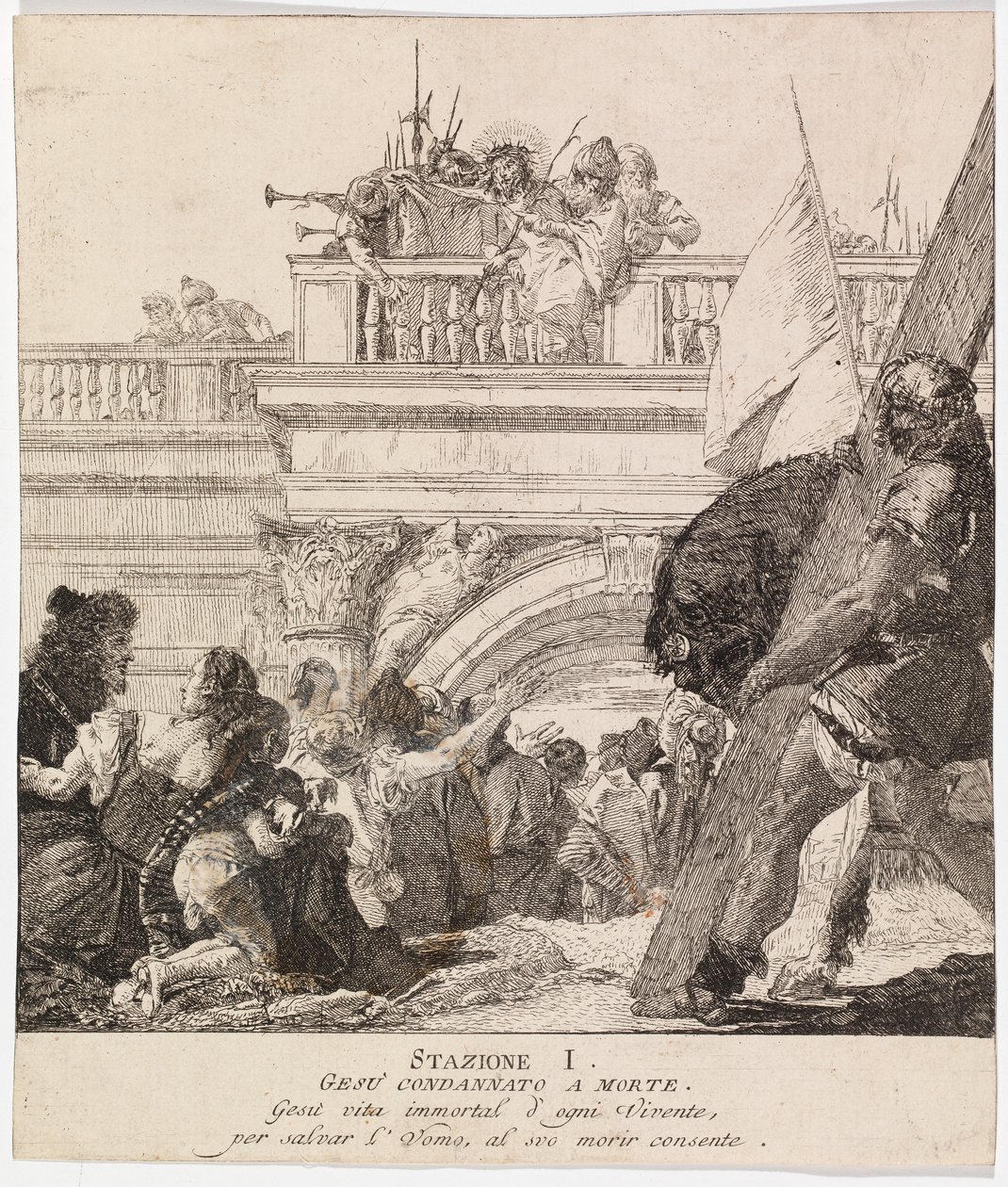 Via crucis - stanice I. Ježíš je odsouzen k smrti od Giovanni Domenico Tiepolo