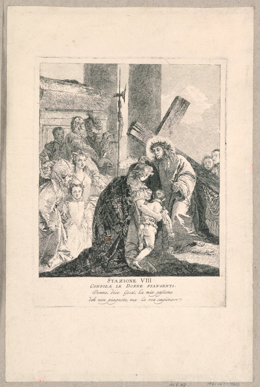 Via crucis - stanice VIII, Utěšuje plačící ženy od Giovanni Domenico Tiepolo
