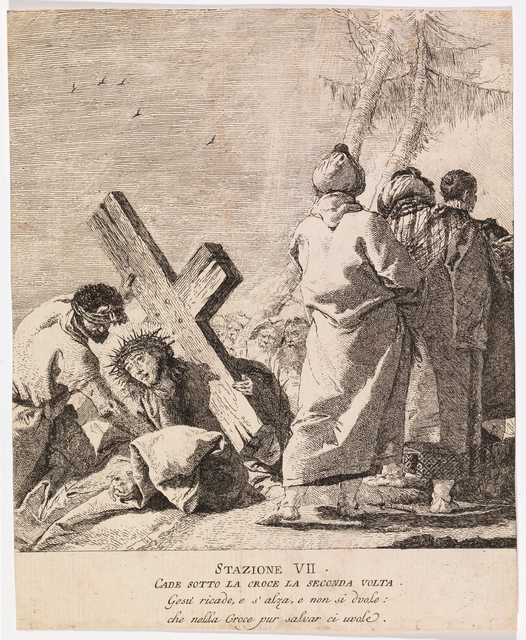 Via crucis - stanice VII. Ježíš padá podruhé od Giovanni Domenico Tiepolo