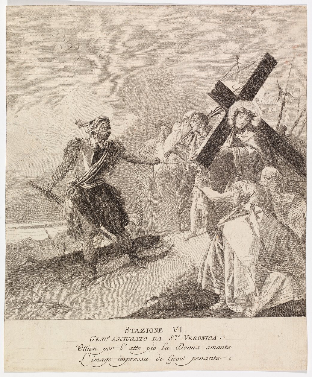 Via crucis - stanice VI. Veronika otírá Ježíšovu tvář od Giovanni Domenico Tiepolo