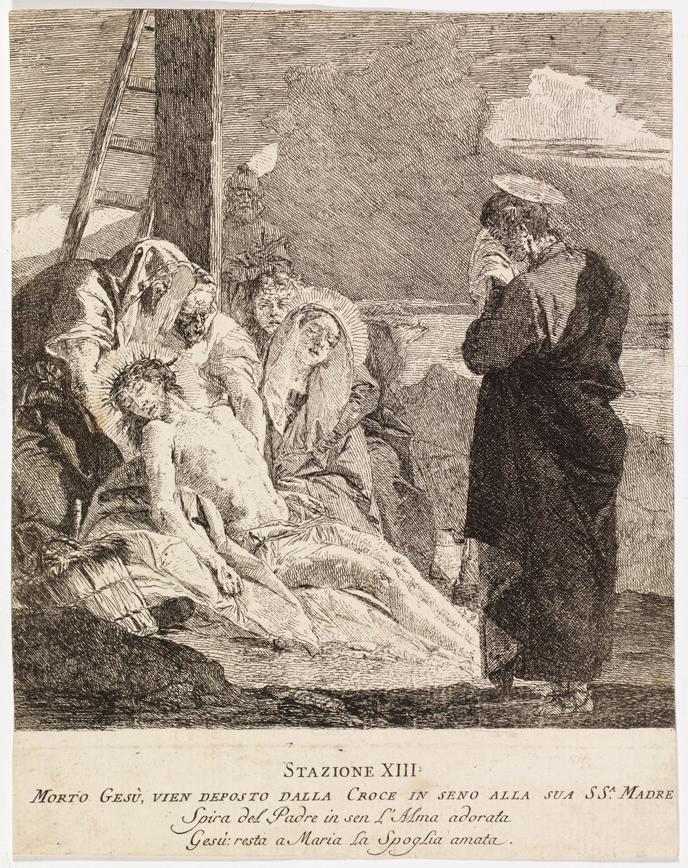 Via crucis - Stanice XIII. Ježíš je sňat z kříže od Giovanni Domenico Tiepolo