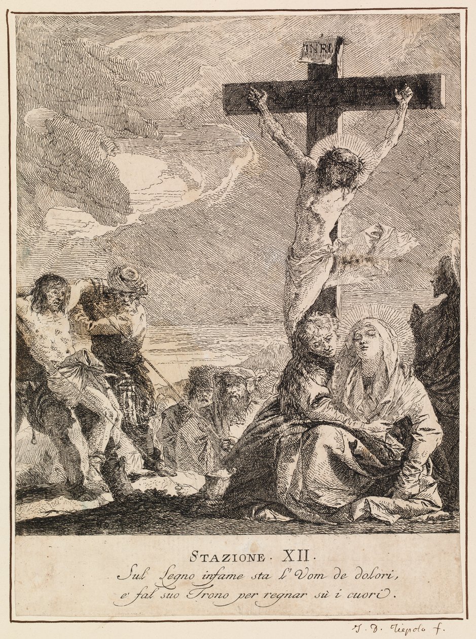 Via crucis - stanice XII. Ježíš umírá na kříži od Giovanni Domenico Tiepolo