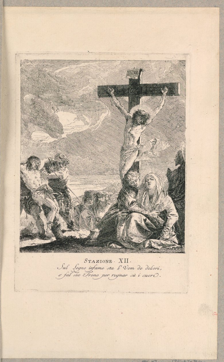 Via crucis - Stanice XII, Ukřižování od Giovanni Domenico Tiepolo