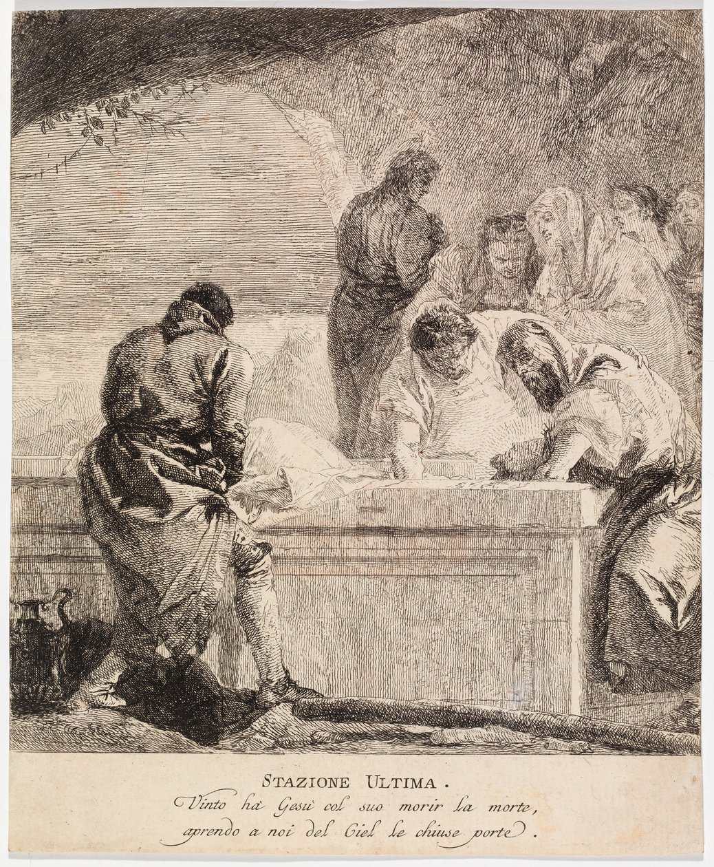 Via crucis - stanice XIV. Ježíš je uložen do hrobu od Giovanni Domenico Tiepolo