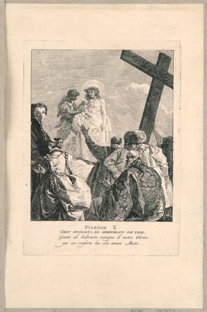 Křížová cesta - Stanice X, Ježíš vykořeněný od Giovanni Domenico Tiepolo