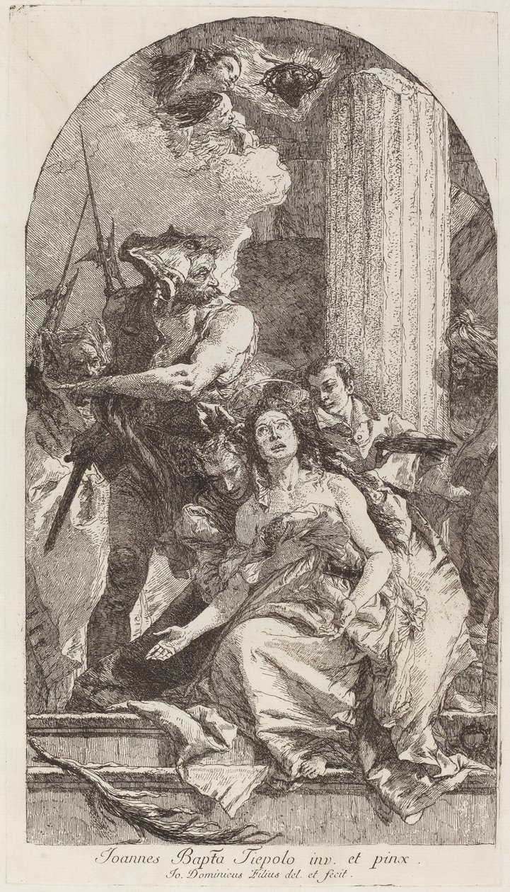 Umučení svaté Agáty od Giovanni Domenico Tiepolo after Giovanni Battista Tiepolo