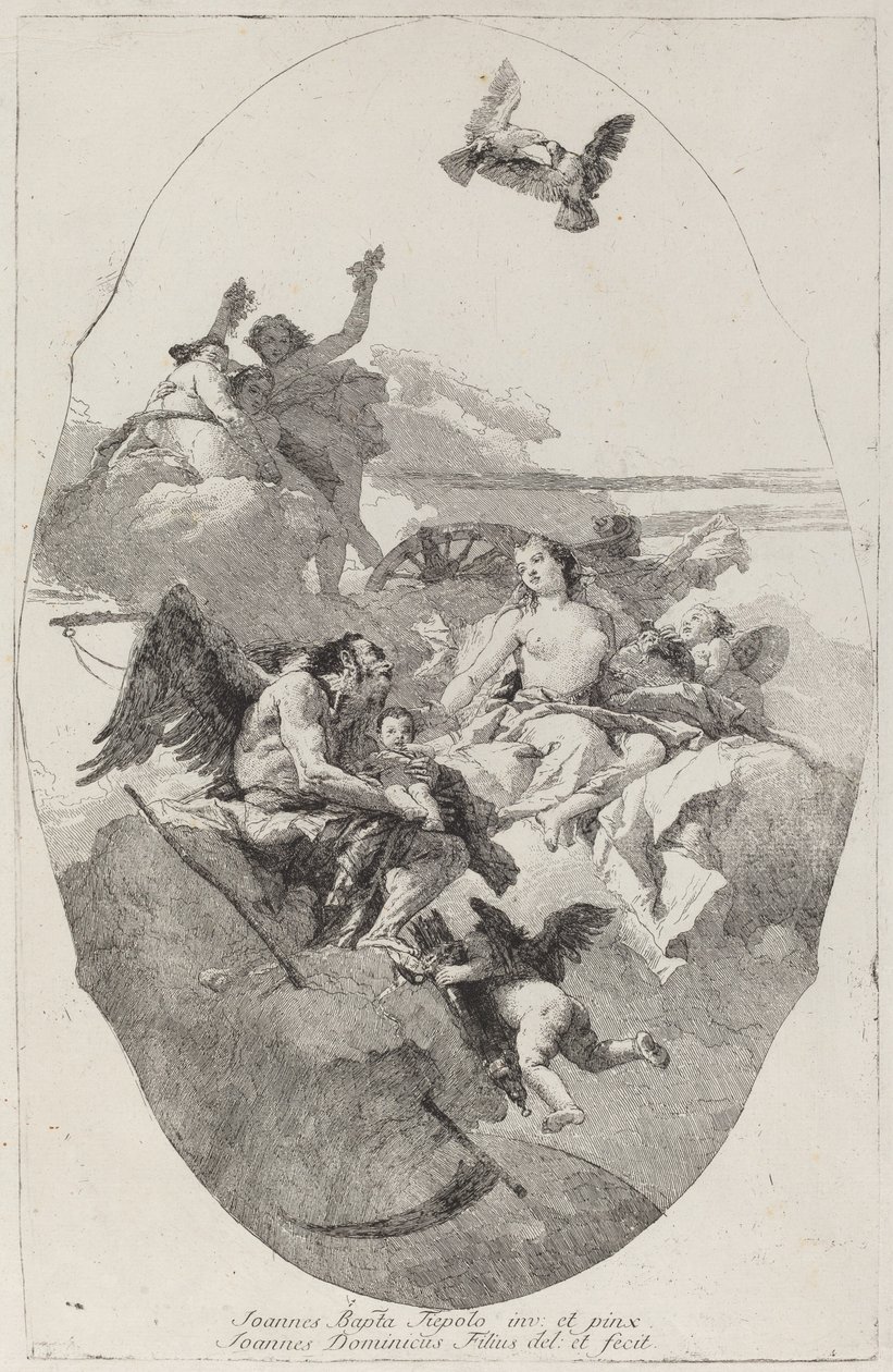 Venuše svěřuje Amora času od Giovanni Domenico Tiepolo after Giovanni Battista Tiepolo