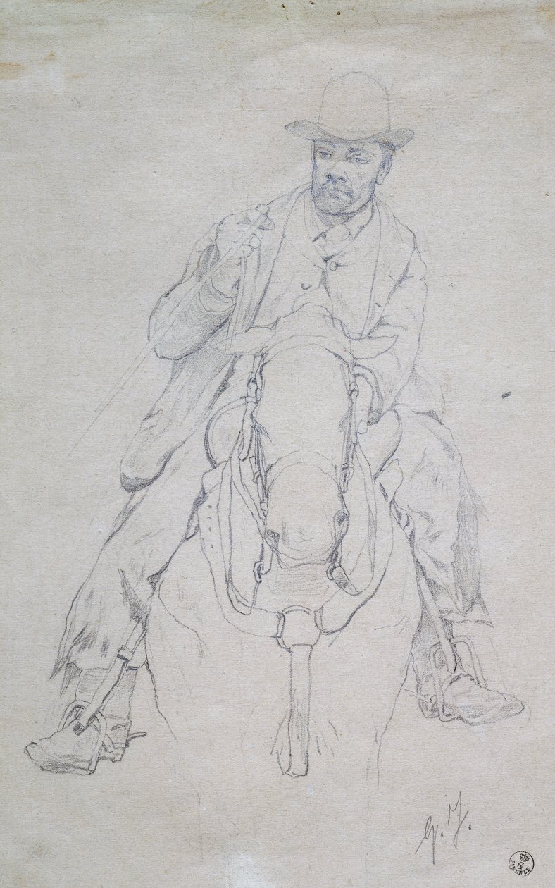 Buttero na koni (toskánský kovboj) od Giovanni Fattori
