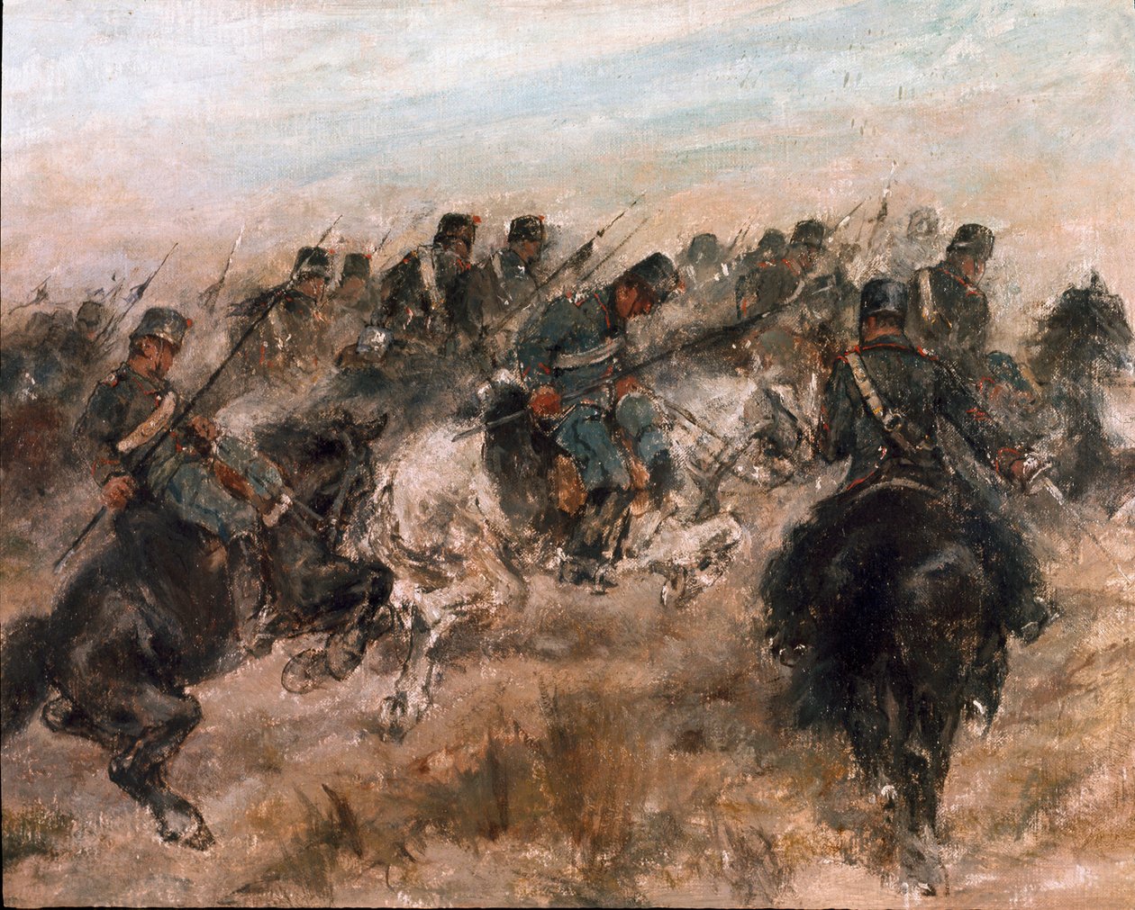 Italské tažení 1859: “” Útočník piemontské kavalérie”” Obraz Giovanni Fattori (1825-1908) Řím, Národní galerie moderního umění od Giovanni Fattori