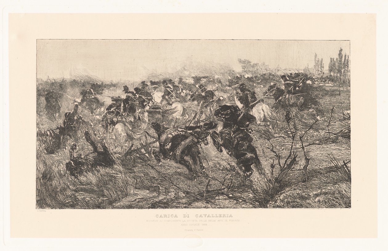 Poplatek kavalérie [Cavalry Charge] od Giovanni Fattori