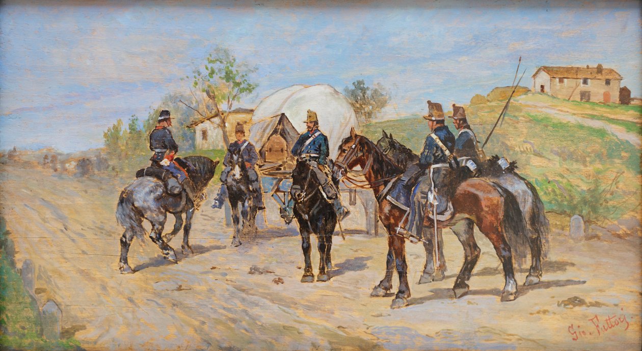Kavalerie v klidu od Giovanni Fattori