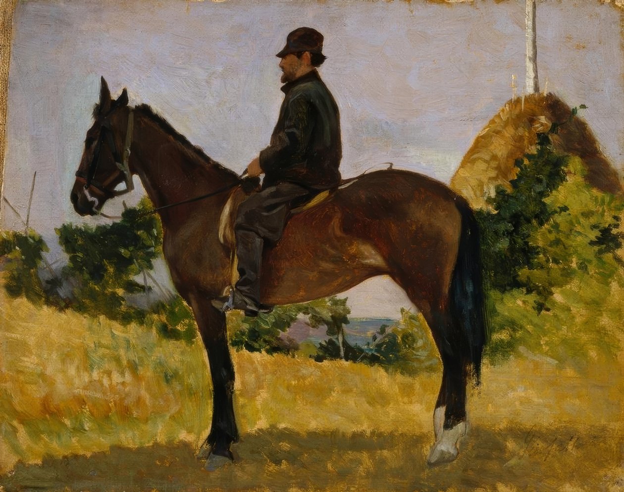 Diego Martelli na koni od Giovanni Fattori
