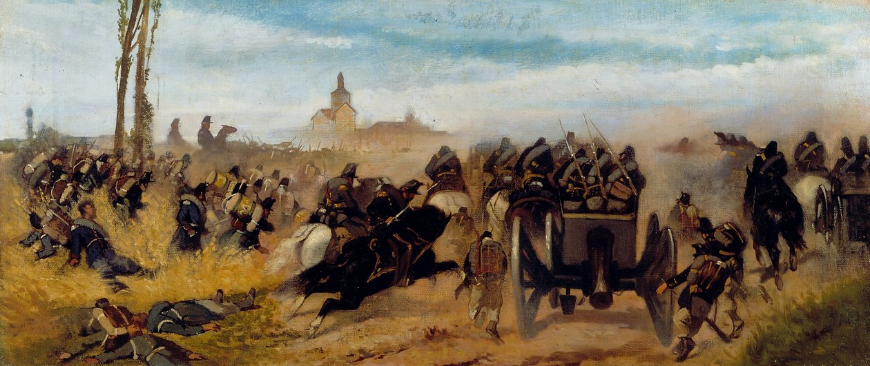 Epizoda útoku na Madonu z Objevení, asi 1864 (olej na plátně) od Giovanni Fattori