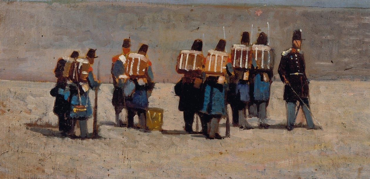 Francouzští vojáci z roku 59, asi 1859 (olej na desce) od Giovanni Fattori