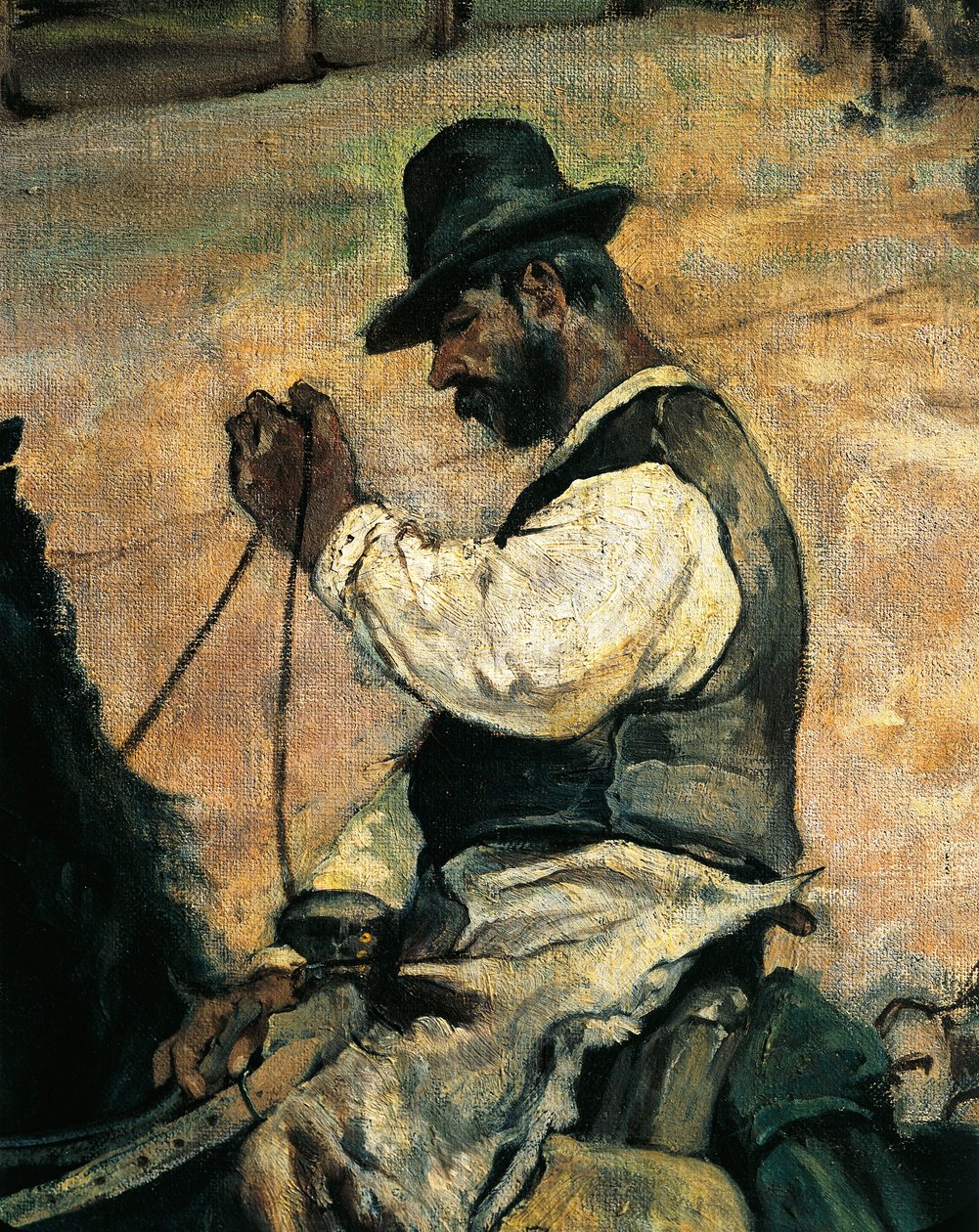 Značení mladých býků v Maremmě, cca 1887, Giovanni Fattori (1825-1908), 86x172 cm, Detail od Giovanni Fattori