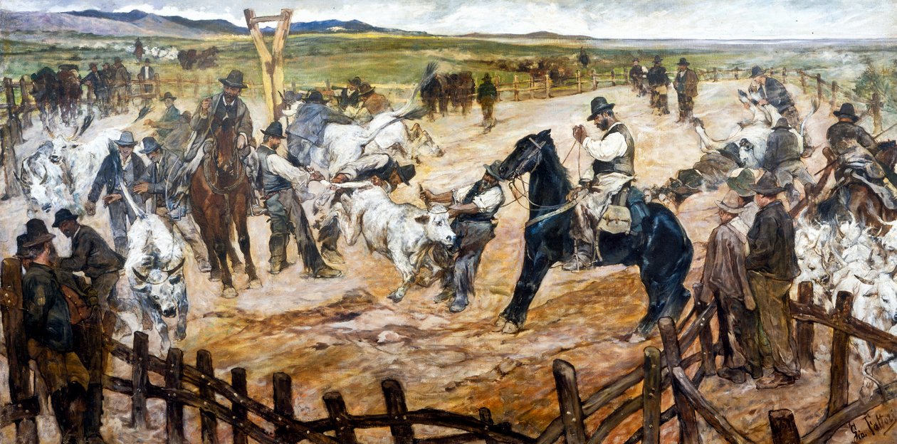 Mena v Maremmě, asi 1890-91 (olej na plátně) od Giovanni Fattori